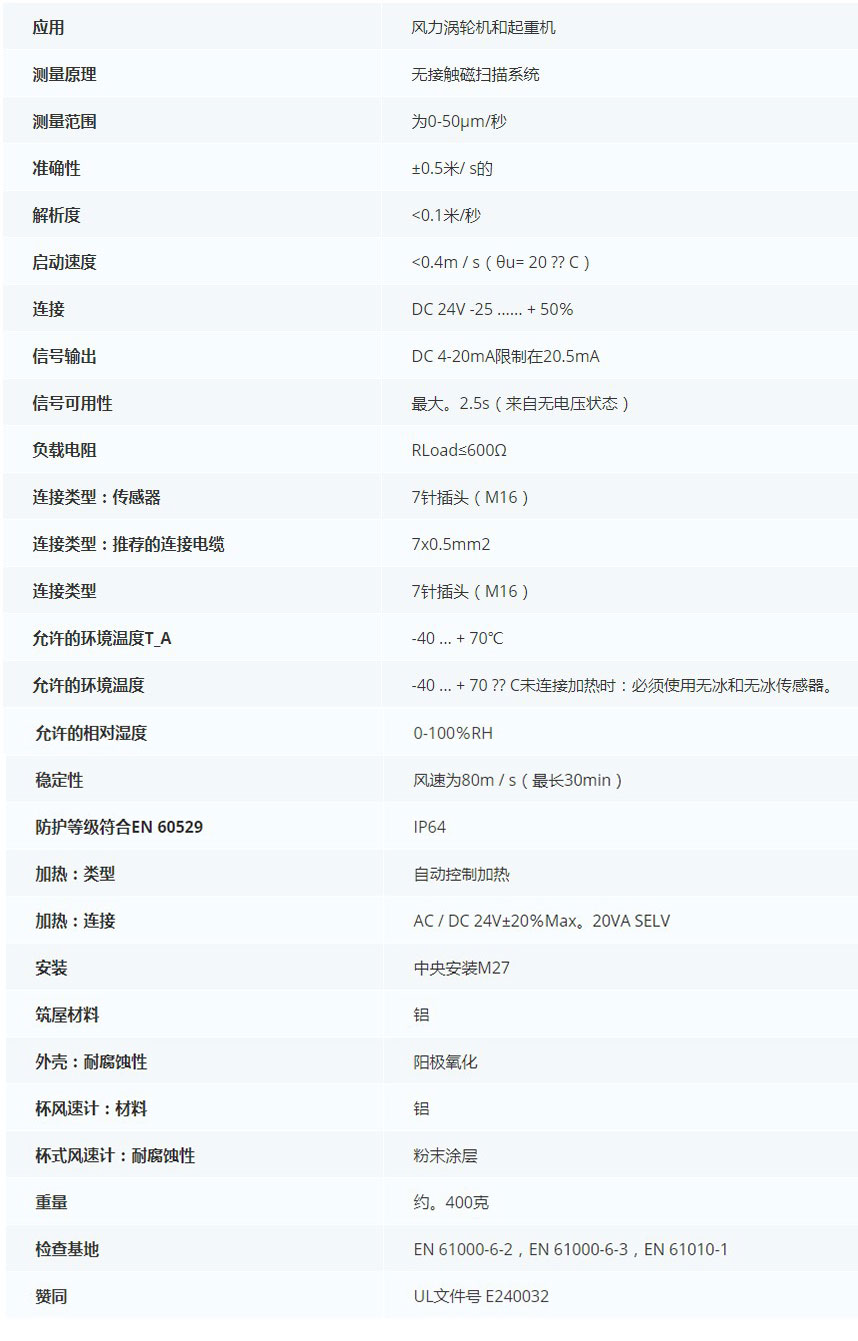 德***科瑞文Kriwan INT10風速傳感器13N219S51技術參數