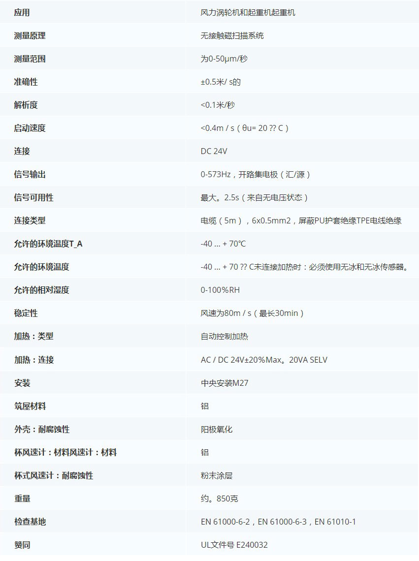 德***科瑞文Kriwan INT10 OC風(fēng)速傳感器13N293技術(shù)參數(shù)