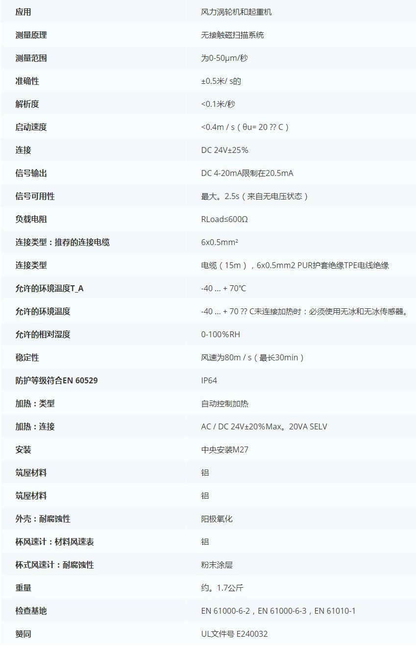 德***科瑞文KriwanINT10風速傳感器13N290S22技術參數