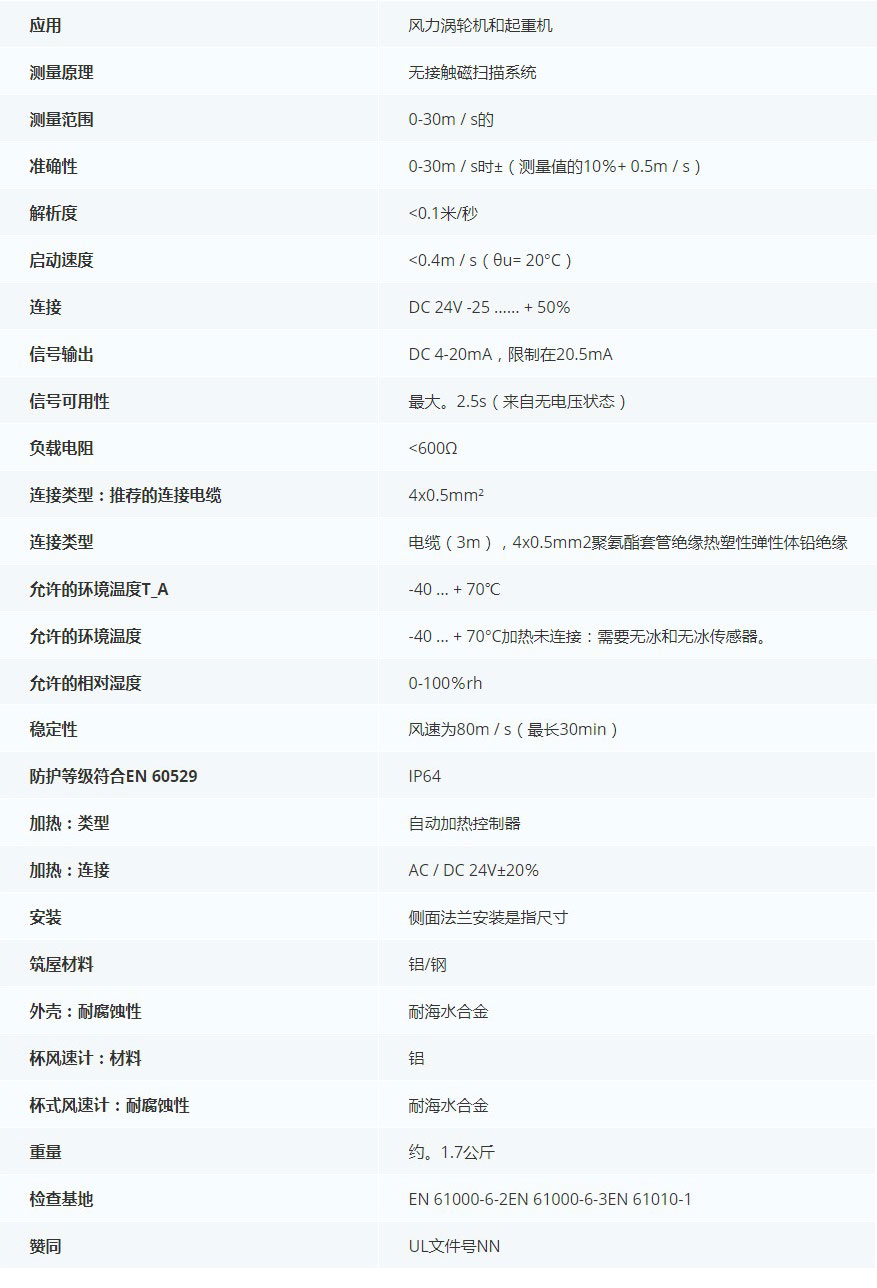 德***科瑞文Kriwan　INT10 K風速傳感器13N292S28技術參數