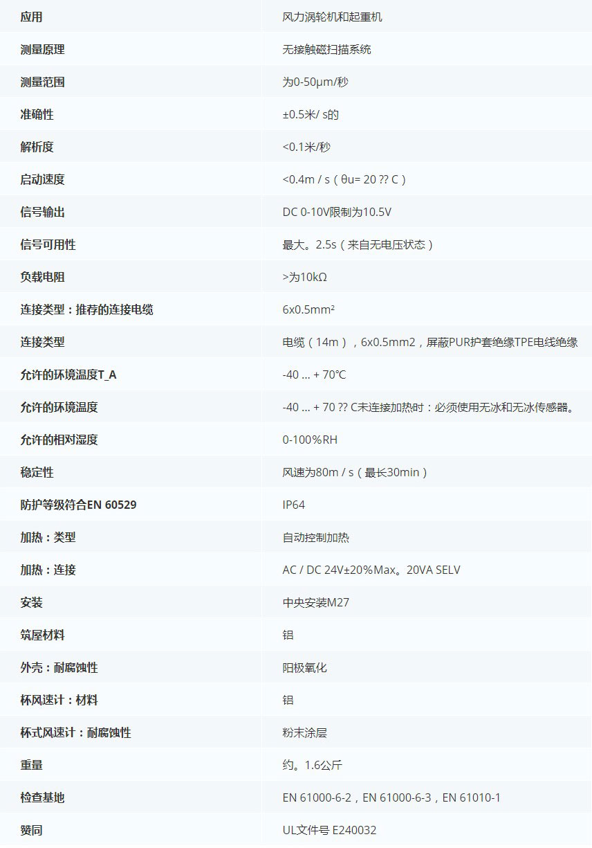 德***科瑞文Kriwan　INT10 風速傳感器13N298技術參數