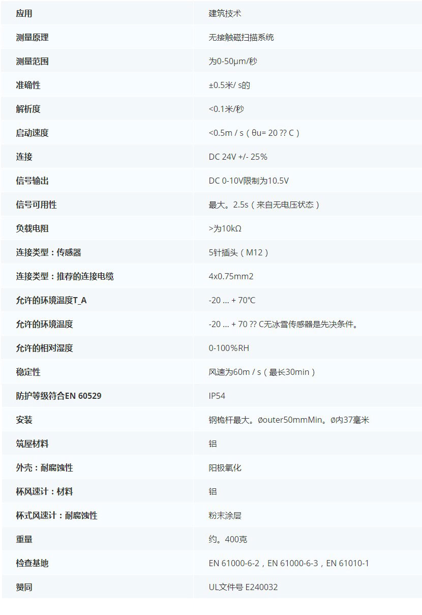 德***科瑞文KriwanINT10 H風速傳感器13N510S21技術參數