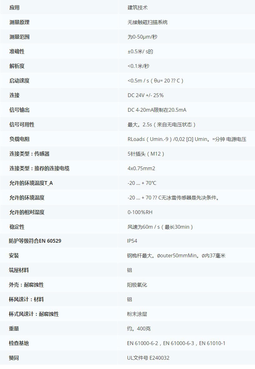 德***科瑞文KriwanINT10 H風速傳感器13N500S21技術(shù)參數(shù)